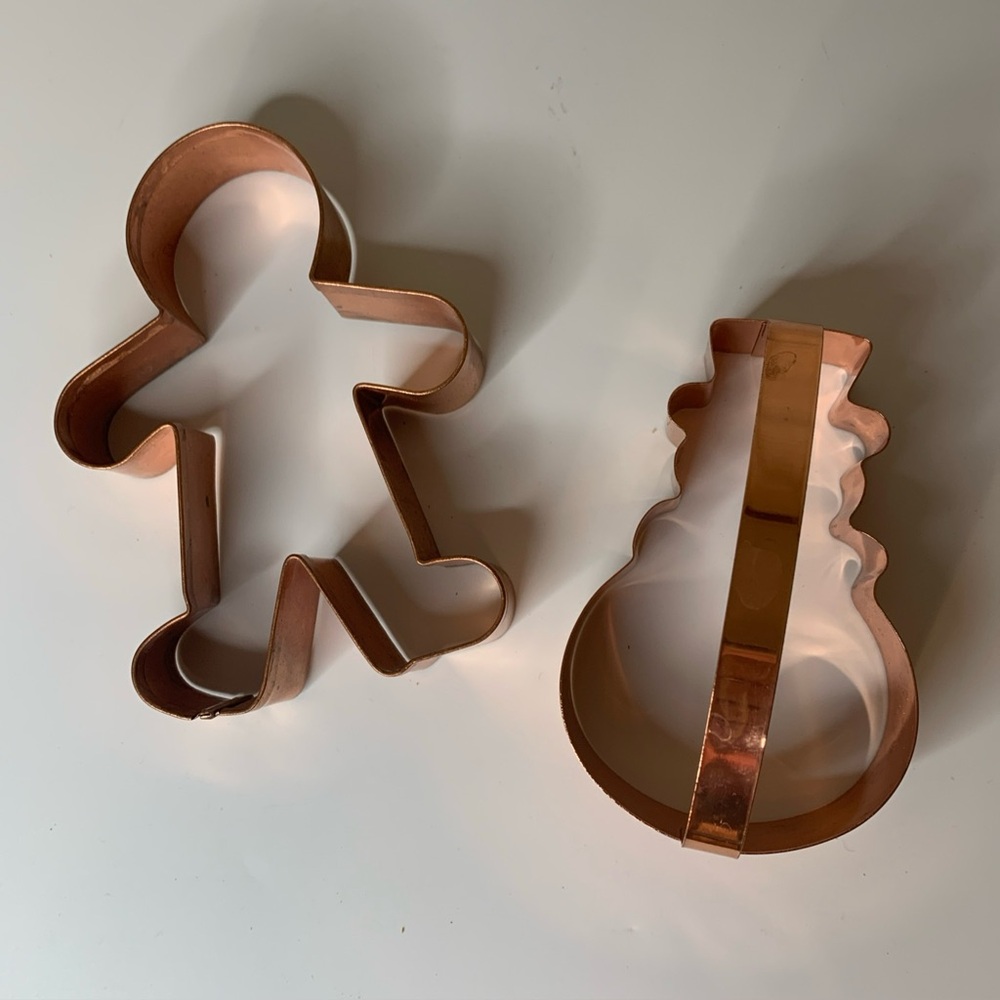 Copper Cookie Cutters - Gingerbread and Snowman